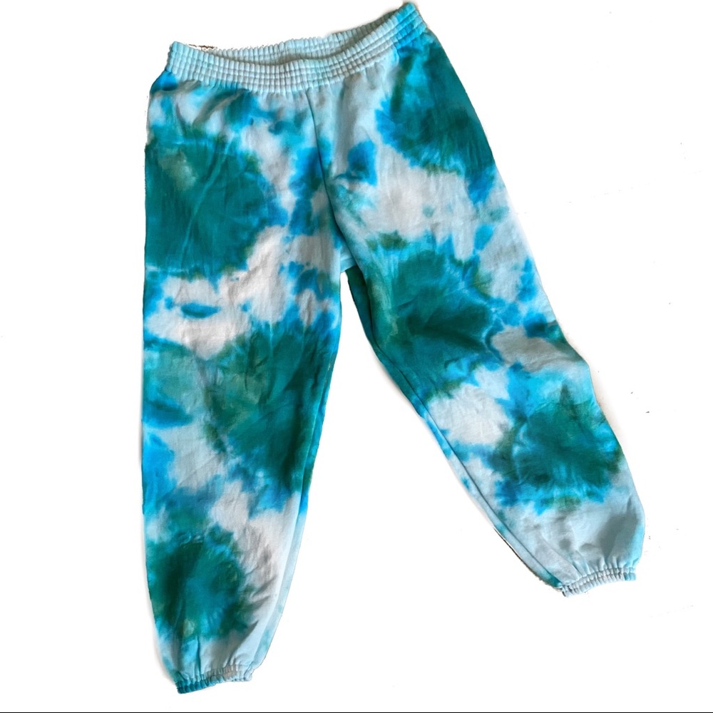 Custom teal tie dye sweatpant
